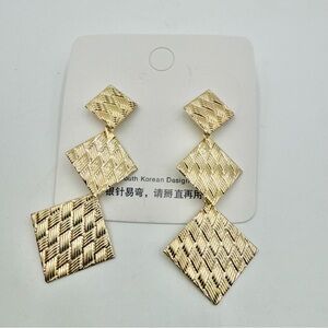 Oceanus swimwear - Dangle Drop Earrings Gold